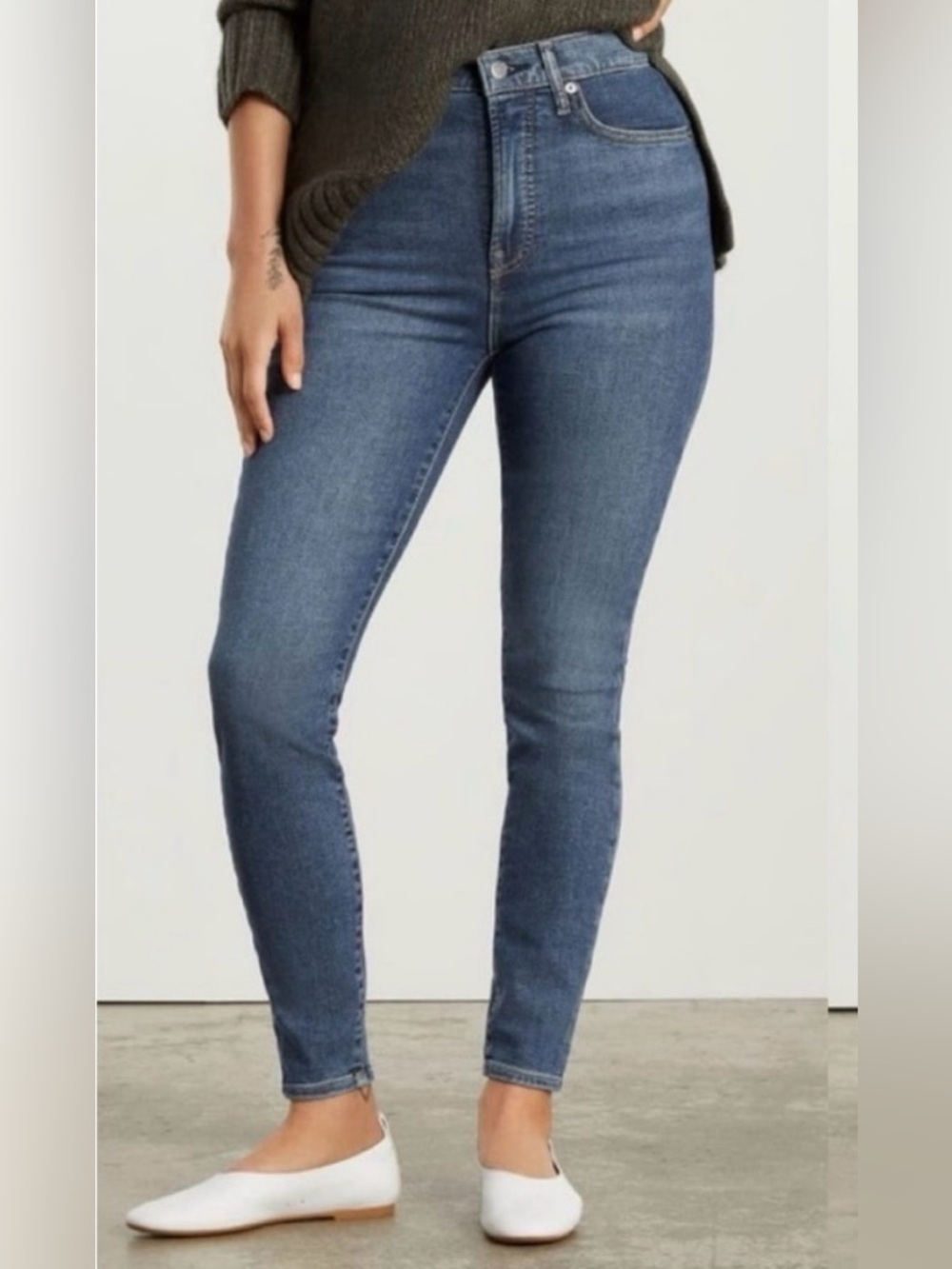 Everlane The Way-High Skinny Jeans Authentic Blue Minimalist NWT Size 24